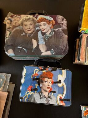 Vintage-Style Tin Carry Case with Red and Black Accents
